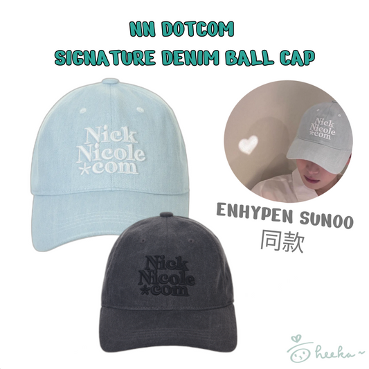 [Nick Nicole] NN Dotcom Signature Denim BAll Cap  (Enhypen Sunoo 同款)