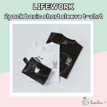 [LIFEWORK] 2PACK Basic Short Sleeve T-shirt (連pouch)