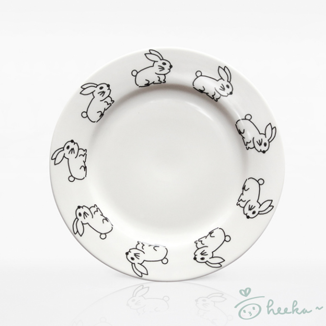 [1537] Check Bunny Plate Small (2 type)