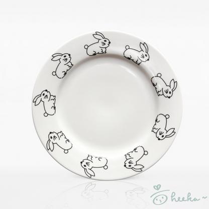 [1537] Check Bunny Plate Small (2 type)