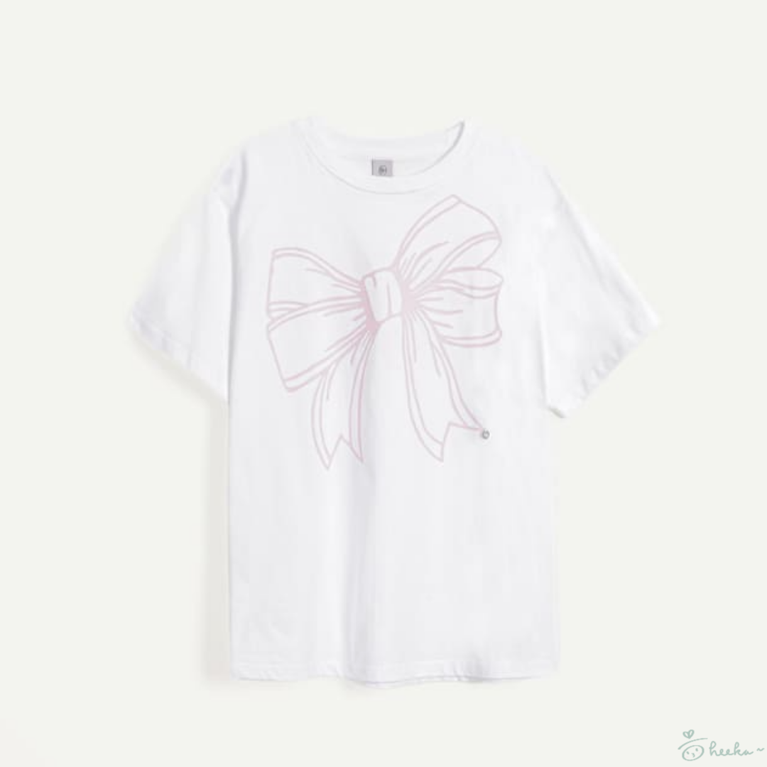 [RONRON] BIG RIBBON LINE T SHIRT