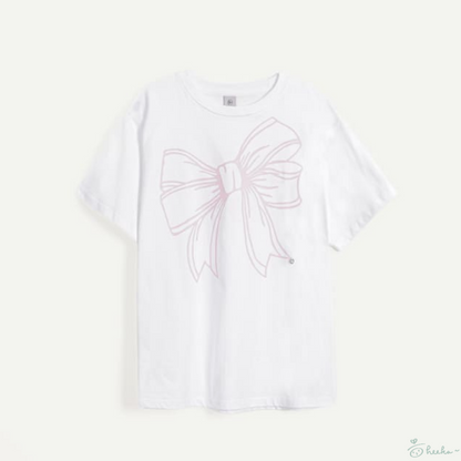 [RONRON] BIG RIBBON LINE T SHIRT