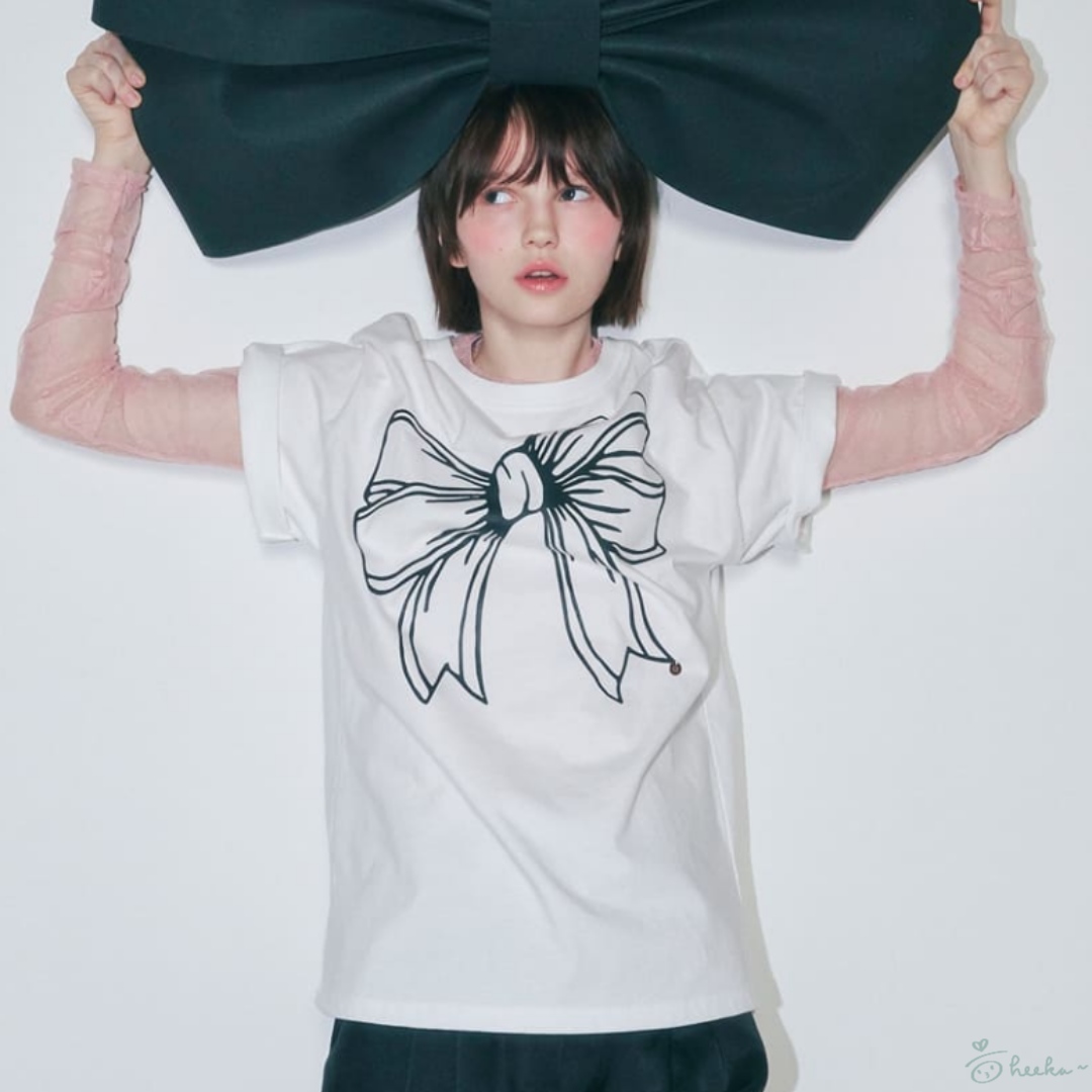 [RONRON] BIG RIBBON LINE T SHIRT