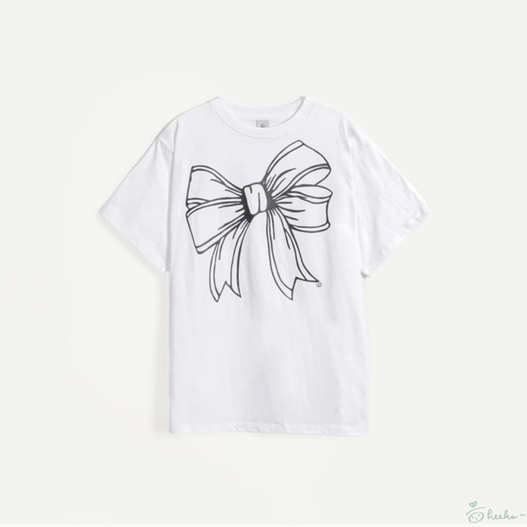 [RONRON] BIG RIBBON LINE T SHIRT