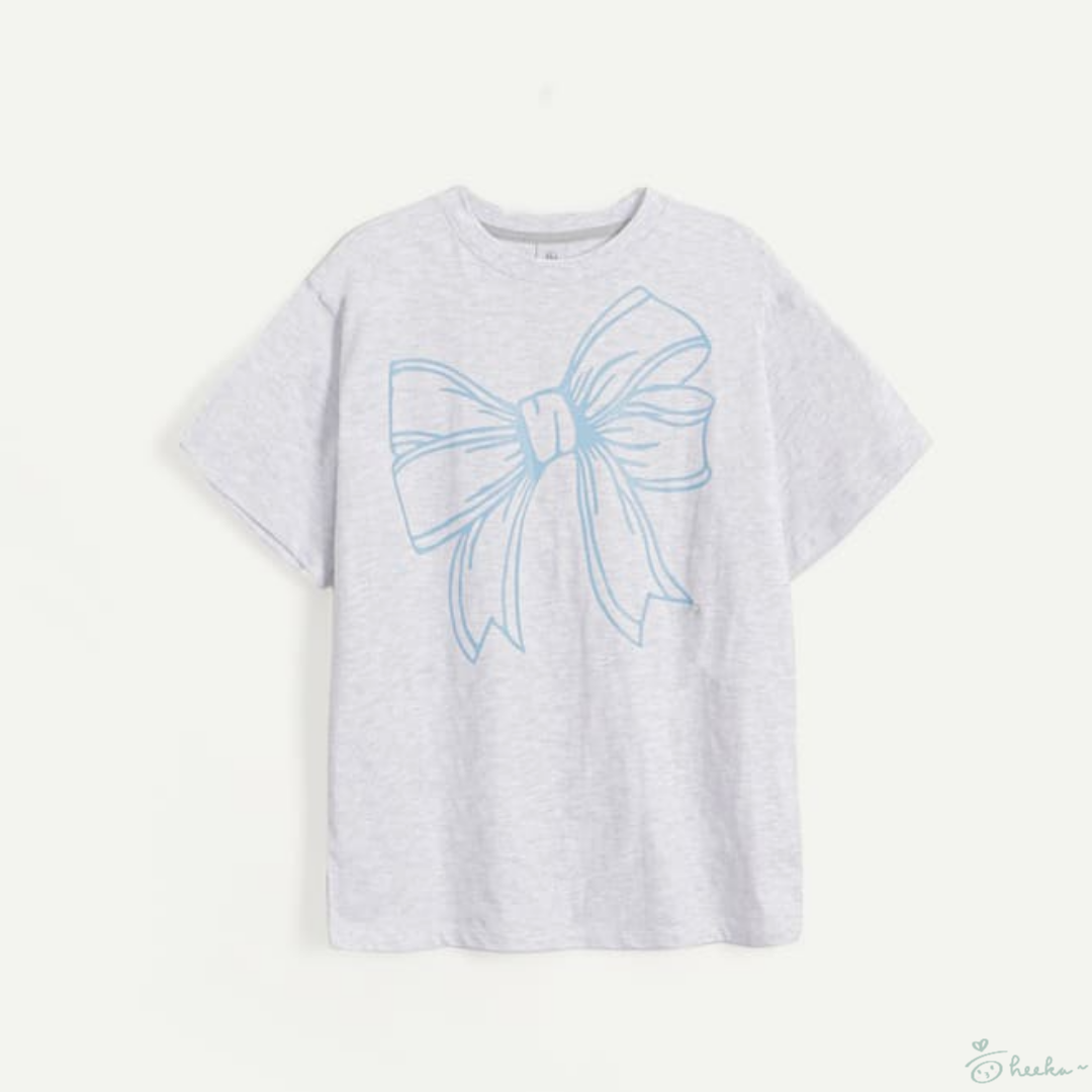 [RONRON] BIG RIBBON LINE T SHIRT