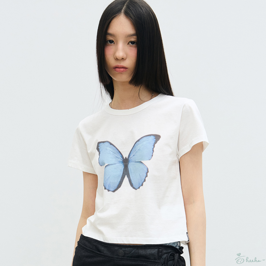 [Nick Nicole] Butterfly Soft Coloring Crop Top