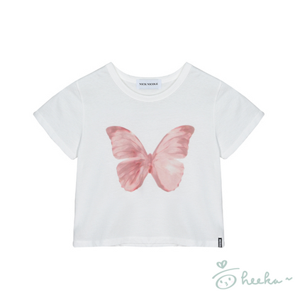 [Nick Nicole] Butterfly Soft Coloring Crop Top