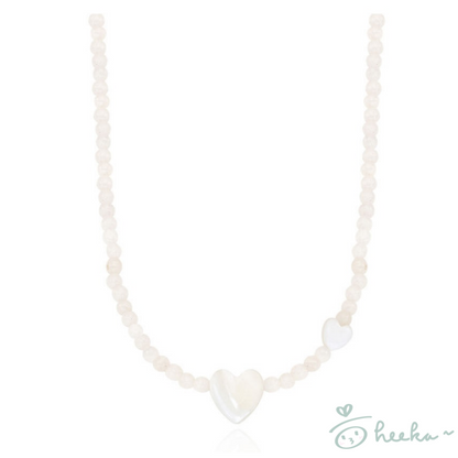 [ENGBROX] Nacre Heart Gemstone Necklace 3color