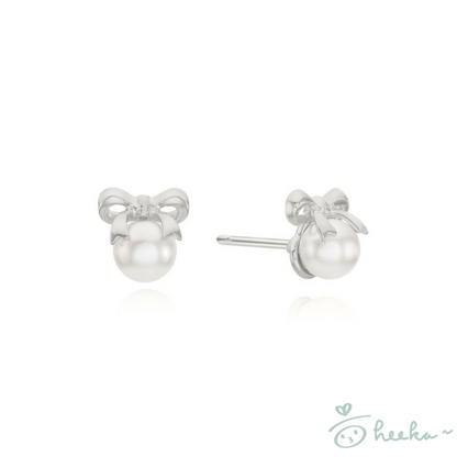 [ENGBROX] judy ribbon pearl earring 2color