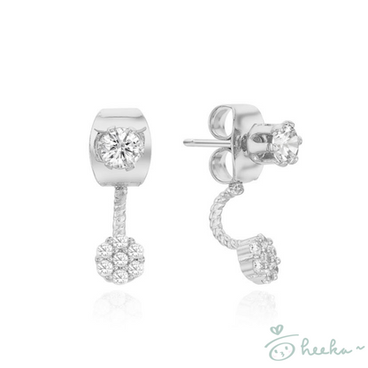 [ENGBROX] luna cubic ear jacket earring 2color