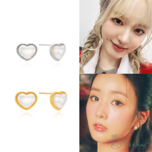 [ENGBROX] poetry heart pearl earring 2color (IVE Liz / Apink 同款)