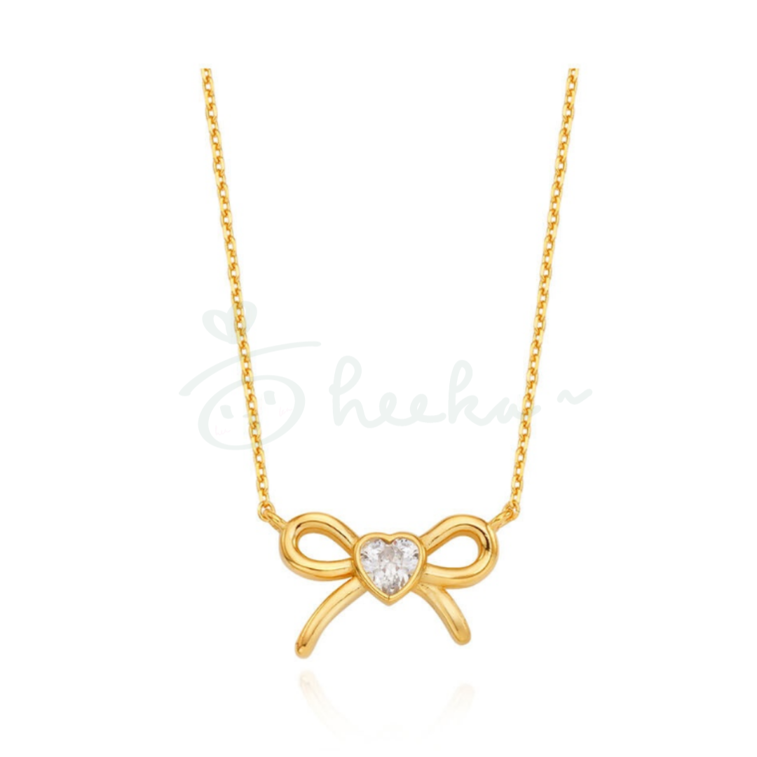 [ENGBROX] sailor ribbon cubic necklace 2color (G-IDLE Miyeon同款)