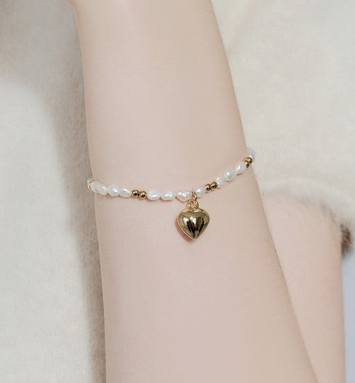 [ENGBROX] soul heart pearl bracelet