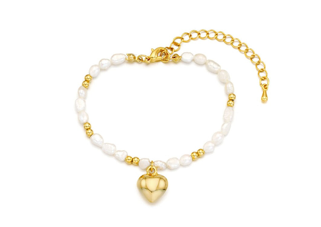 [ENGBROX] soul heart pearl bracelet