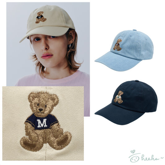 [MFG] Embroidery Bear Cap 3color