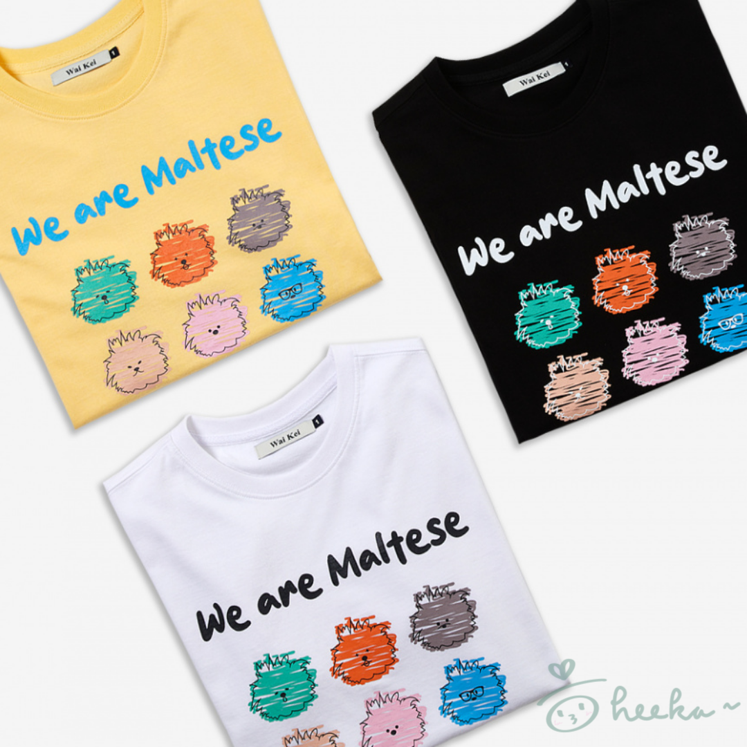 [WaiKei] Maltese crayon drawing half sleeve tshirts 3color