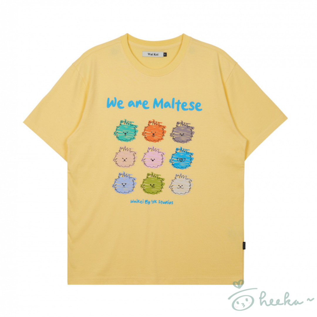 [WaiKei] Maltese crayon drawing half sleeve tshirts 3color