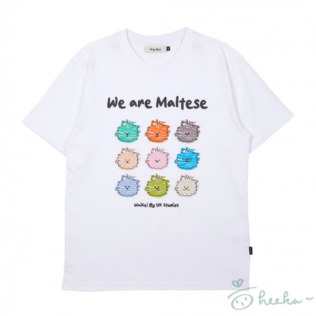 [WaiKei] Maltese crayon drawing half sleeve tshirts 3color