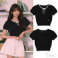 [ROLAROLA] Ribbon Skashi Half Knit Black (張員瑛)