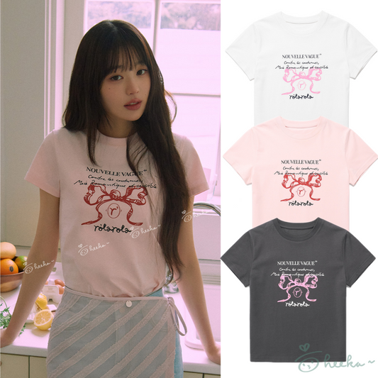 [ROLAROLA] Rola Ribbon Half T-shirt (Jang WonYoung)