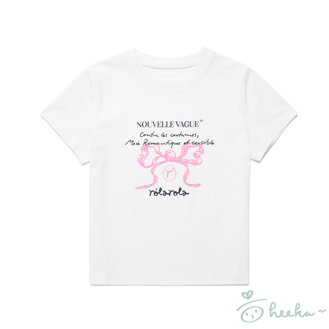 [ROLAROLA] Rola Ribbon Half T-shirt (Jang WonYoung)