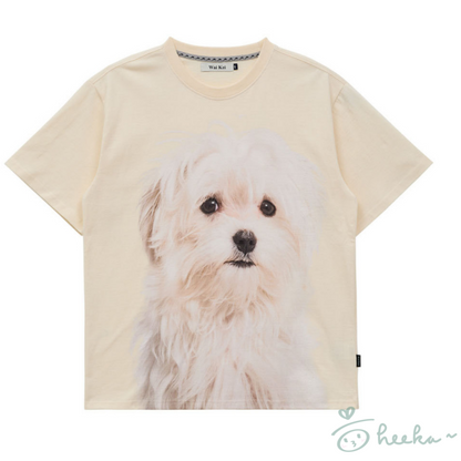 [WaiKei] Maltese face half sleeve tshirts 2color