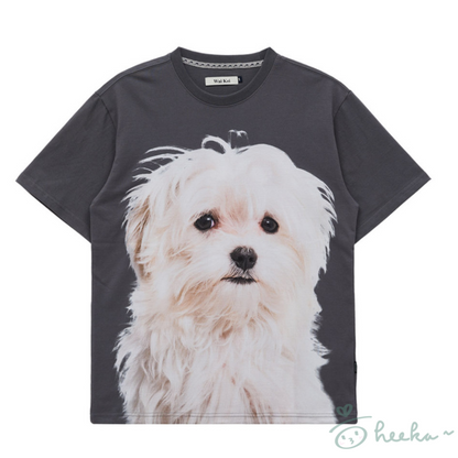 [WaiKei] Maltese face half sleeve tshirts 2color