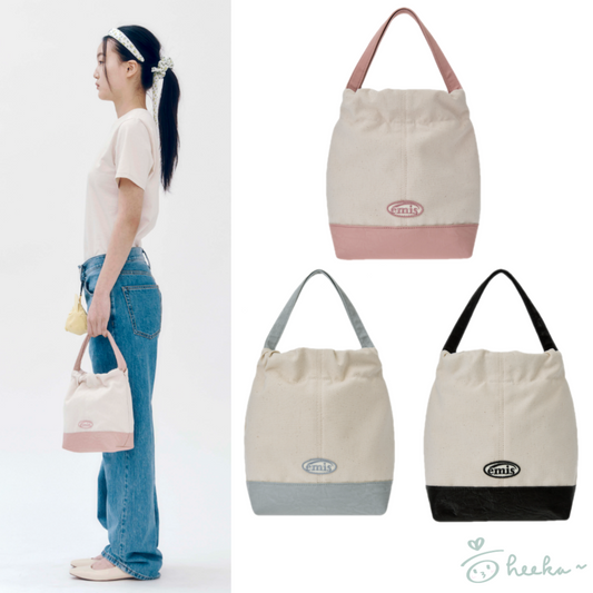 [emis] Canvas Tote Bucket Bag