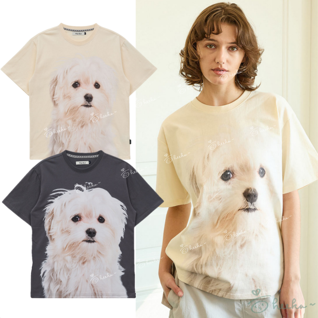 [WaiKei] Maltese face half sleeve tshirts 2color