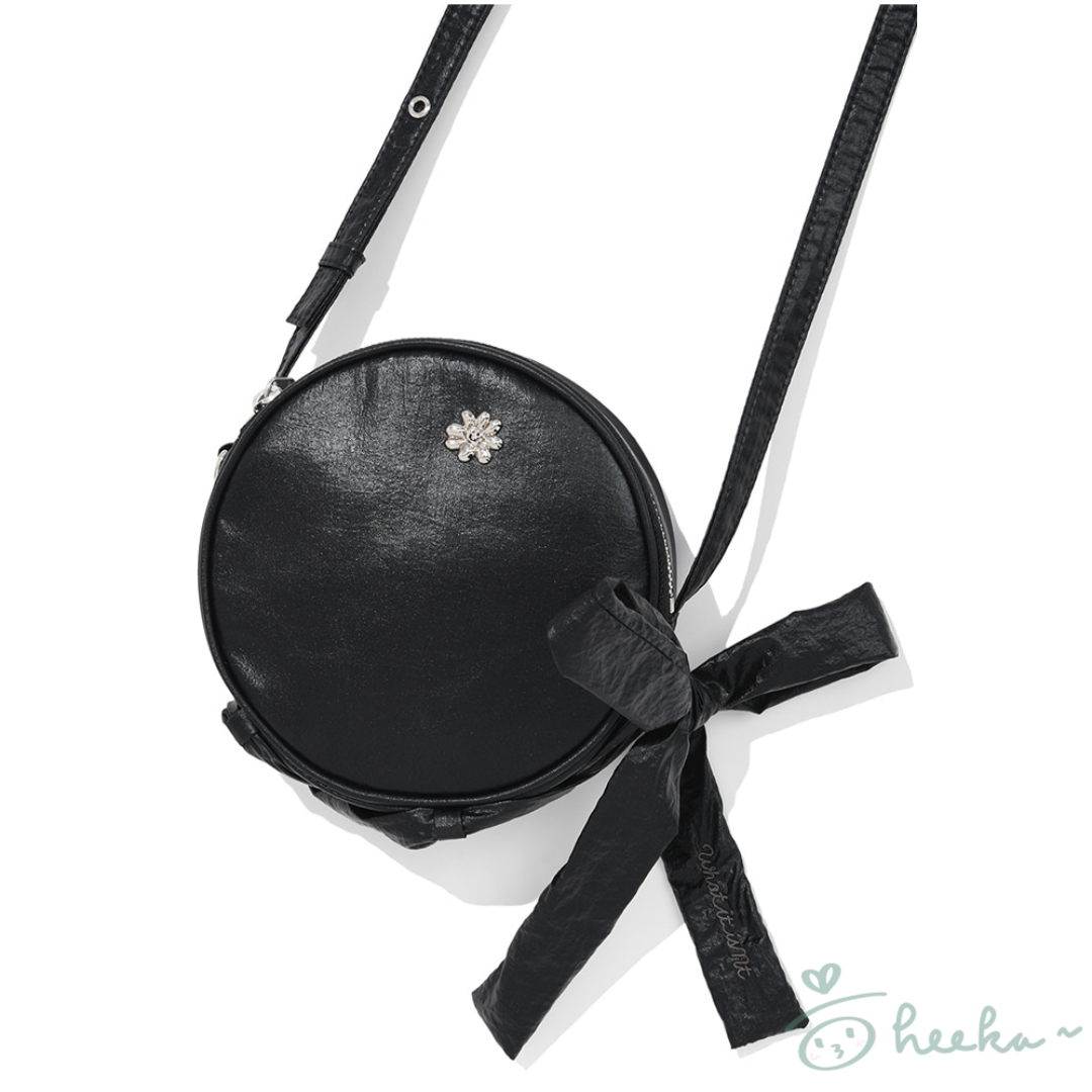 [wiisnt] Women's Ribbon Shirring Tambourine Bag